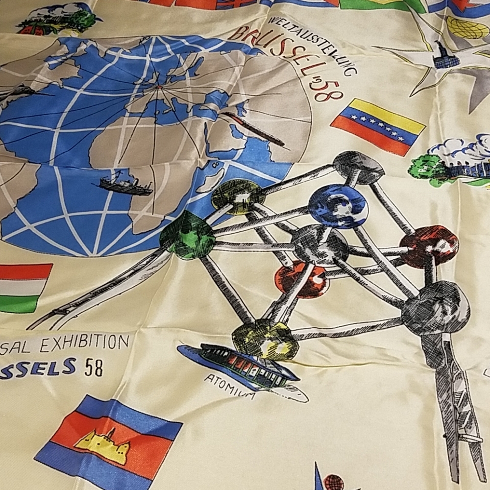 Vintage Brussels Universal Exhibition 1958 Scarf
